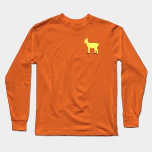 Lispe Goat with Yellow Gingham Check Long Sleeve T-Shirt